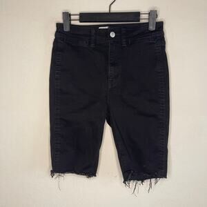 Free People Black 9” Bermuda Shorts Cutoff Hem Women’s - Size 26